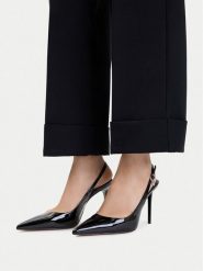 Nine West Szpilki CEO-TS6379-03 Czarny. Czarne szpilki Nine West, bez wzorów, ze skóry, bez obcasa. Za 229.99 zł.