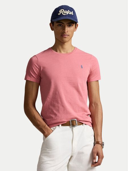 Polo Ralph Lauren T-Shirt 710671438433 Różowy Custom Slim Fit. Czerwone koszulki polo męskie Polo Ralph Lauren, m, bez wzorów, z bawełny, bez ramiączek. Za 219.99 zł.