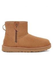 UGG Skórzane botki "Clasic Mini Bailey" w kolorze jasnobrązowym rozmiar: 40. Brązowe botki damskie Ugg, z wełny, bez obcasa, bez zapięcia. Za 479.76 zł.