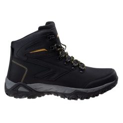 Buty trekkingowe męskie Hi-Tec Medin MID - czarne, Rozmiar buta 43. Czarne buty trekkingowe męskie Hi-tec, z gumy, bez zapięcia. Za 149.99 zł.
