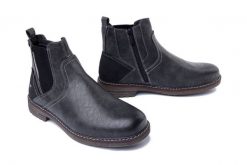 MUSTANG 4201-502-259 graphit, botki męskie. Szare buty zimowe męskie Mustang, na zimę, z tkaniny, bez zapięcia. Za 304.90 zł.