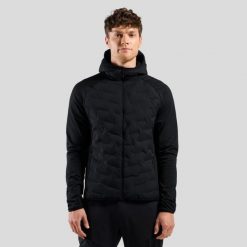 Kurtka hybrydowa męska ODLO Zeroweight Insulator Mid Layer Hoody Full Zip. Czarne kurtki narciarskie i snowboardowe damskie Odlo, m, bez wzorów, z dżerseju, z kapturem, narciarskie. Za 899.99 zł.