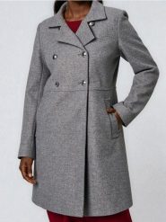 Płaszcz z guzikami ozdobnymi - szary. Szare płaszcze damskie Sinsay, l, bez wzorów. Za 119.99 zł.