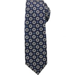 Modny i Elegancki Krawat Alties - Granat w Duże Grochy. Niebieskie krawaty i muchy męskie Alties, bez wzorów, z tkaniny, eleganckie. Za 49.00 zł.