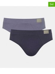 Sloggi Slipy (2 pary) w kolorze niebieskim i granatowym rozmiar: XL. Niebieskie slipki męskie Sloggi, bez wzorów. Za 39.58 zł.