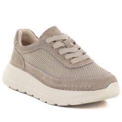 Skórzane półbuty damskie na platformie beżowe T.Sokolski W26-241. Brązowe półbuty damskie T.Sokolski, bez wzorów, ze skóry, bez obcasa, na platformie. Za 219.99 zł.