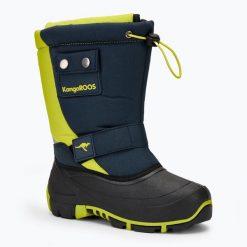 Śniegowce juniorskie KangaROOS Kanga-Bean II dk. Niebieskie buty zimowe męskie Kangaroos, na zimę, bez zapięcia. Za 149.99 zł.