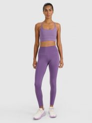 4F Legginsy treningowe szybkoschnące damskie - fioletowe M. Czerwone legginsy damskie 4f, m, bez wzorów, z dzianiny. Za 119.99 zł.