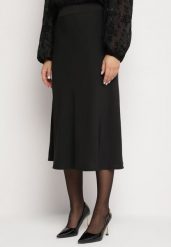 Czarna Klasyczna Spódnica o Rozkloszowanym Kroju Dorilda. Czarne spódniczki damskie Born2be, l, bez wzorów, biznesowe, midi, dopasowane. Za 69.99 zł.