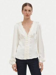 Guess Bluzka W6BH42 W4233 Kremowy Regular Fit. Białe topy sportowe damskie Guess, xs, z aplikacjami, z syntetyku, bez ramiączek. Za 344.99 zł.