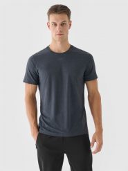 4F Koszulka treningowa regular szybkoschnąca męska - szara S. Szare t-shirty sportowe męskie 4f, m, z dzianiny, bez ramiączek, na fitness i siłownię. Za 99.99 zł.