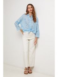 Lin Passion Koszula w kolorze błękitnym rozmiar: 34/36. Niebieskie koszule damskie Lin Passion, bez wzorów, z bawełny, klasyczne, bez kołnierzyka, bez ramiączek. Za 121.99 zł.