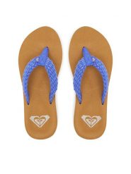 Roxy Japonki ARJL101166 Niebieski. Niebieskie klapki damskie Roxy, bez wzorów, z materiału, bez obcasa. Za 109.99 zł.