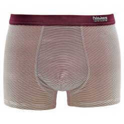Majtki, Bokserki Bordowe w Paski, Męskie, Elastyczne, Obcisłe, -Pako Jeans. Czerwone bokserki męskie Pako Jeans, bez wzorów, z bawełny. Za 33.00 zł.