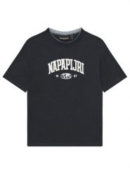 Napapijri T-Shirt S-Inot NP0A891F M Czarny Regular Fit. Czarne t-shirty chłopięce Napapijri, bez wzorów, z bawełny, bez ramiączek. Za 69.99 zł.