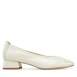 Baleriny Caprice. Białe baleriny damskie Caprice, bez wzorów, bez obcasa. Za 169.99 zł.