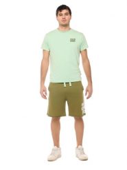 Koszulka z kieszenie na co dzień na siłownię. Zielone szorty męskie LEONE 1947 APPAREL, bez wzorów, z bawełny. Za 84.16 zł.