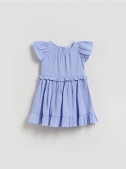 Bawełniana sukienka - lawendowy. Fioletowe sukienki dziewczęce Reserved, bez wzorów, z bawełny, bez ramiączek. Za 69.99 zł.