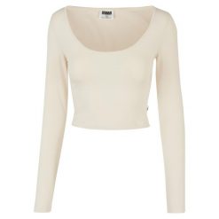 Damska koszulka crop top z długim rękawem Urban Classics Organic. Białe t-shirty damskie Urban Classics, bez wzorów, bez kołnierzyka. Za 160.50 zł.