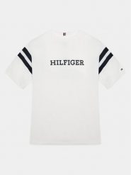 Tommy Hilfiger T-Shirt Varsity KB0KB08678 D Biały Regular Fit. Białe t-shirty chłopięce Tommy Hilfiger, bez wzorów, z bawełny, bez ramiączek. Za 169.99 zł.