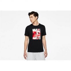 Koszulka sportowa męska Nike Air Jordan Crew. Czarne t-shirty sportowe męskie Nike, m, z bawełny, bez ramiączek. Za 236.00 zł.