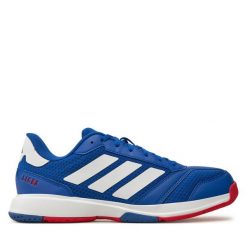 Buty halowe adidas. Niebieskie buty sportowe na co dzień męskie Adidas, bez zapięcia. Za 299.99 zł.