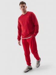 4F Spodnie dresowe joggery męskie - czerwone 3XL. Czerwone spodnie dresowe męskie 4f, bez wzorów, z bawełny. W wyprzedaży za 79.99 zł.
