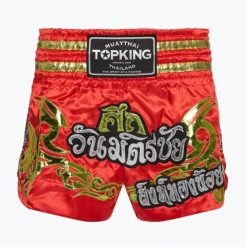 Spodenki treningowe Top King Kickboxing. Czerwone szorty damskie TOP KING, bez wzorów, z materiału, sportowe. Za 239.99 zł.