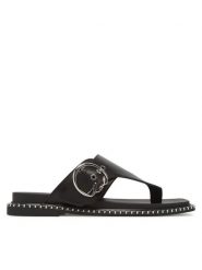 KARL LAGERFELD Japonki Kleo KL81325 Czarny. Czarne klapki damskie Karl Lagerfeld, bez wzorów, ze skóry, bez obcasa. Za 449.99 zł.