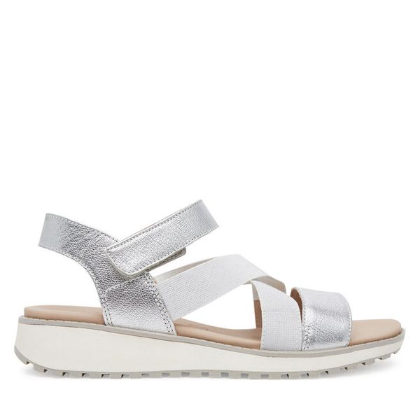 Sandały Caprice. Szare sandały damskie Caprice, bez wzorów, bez obcasa, na koturnie. Za 339.99 zł.