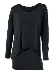 Heine Koszulka w kolorze czarnym rozmiar: 42. Czarne bluzki damskie Heine, bez wzorów, bez kołnierzyka, bez ramiączek. Za 109.52 zł.