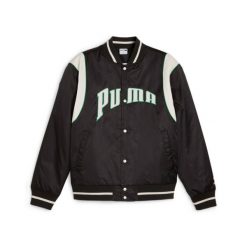 Kurtka z dresu Puma Team Varsity. Czarne kurtki treningowe męskie Puma, s, z aplikacjami, z dresówki. Za 392.90 zł.