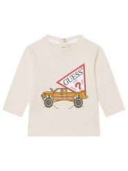 Guess Bluzka I5BI01 I3Z14 Biały Regular Fit. Białe t-shirty chłopięce Guess, z aplikacjami, z bawełny, bez ramiączek. Za 69.99 zł.