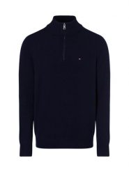 Tommy Hilfiger sweter z dzianiny Mężczyźni Wełna niebieski, M. Niebieskie swetry męskie Tommy Hilfiger, m, bez wzorów, z dzianiny, bez kołnierzyka. Za 429.95 zł.