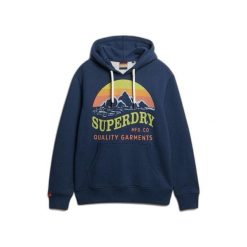 Bluza z kapturem Superdry Cl Great. Niebieskie bluzy z kapturem męskie Superdry., m. W wyprzedaży za 218.00 zł.