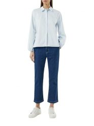 S.Oliver Bluzka w kolorze błękitno-białym rozmiar: 36. Niebieskie bluzki damskie S.Oliver, s, bez wzorów, bez kołnierzyka, bez ramiączek. Za 78.10 zł.