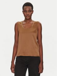 ViCOLO Bluzka TD0006 Brązowy Relaxed Fit. Brązowe bluzki damskie ViCOLO, xs, bez wzorów, z wiskozy, bez ramiączek. Za 109.99 zł.