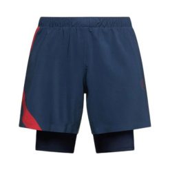 Szorty La Sportiva Flow 5". Niebieskie szorty męskie La Sportiva, z tkaniny, bez kołnierzyka. Za 378.00 zł.