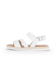 Gabor Skórzane sandały w kolorze bialym rozmiar: 40. Białe sandały damskie Gabor, bez wzorów, ze skóry, bez obcasa. Za 143.22 zł.