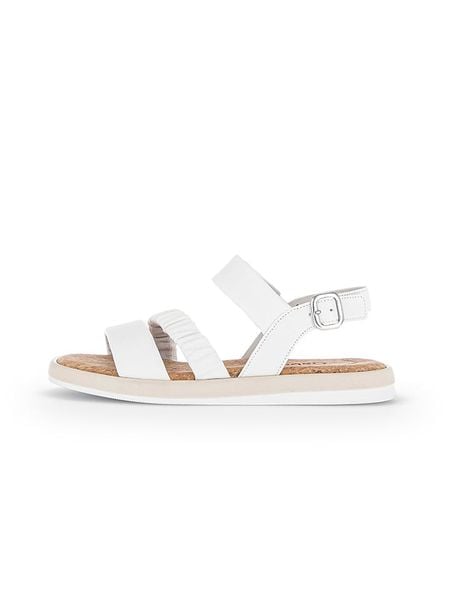 Gabor Skórzane sandały w kolorze bialym rozmiar: 40. Białe sandały damskie Gabor, bez wzorów, ze skóry, bez obcasa. Za 143.22 zł.