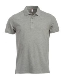 Clique Classic Lincoln S/S męska koszulka polo szary melanż, nowoczesny krój. Szare koszulki polo męskie CLIQUE, m, bez wzorów, z bawełny, bez ramiączek. Za 122.04 zł.
