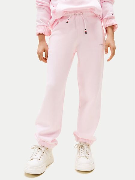 Tommy Hilfiger Spodnie dresowe KS0KS00596 Różowy Regular Fit. Czerwone spodnie dziewczęce Tommy Hilfiger, z bawełny. Za 199.99 zł.