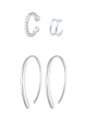 Elli Creole Earcuff Set Basic Blogger Trend 925 Silver Kolczyki 1 ct Damski. Szare kolczyki damskie Elli, srebrne. Za 228.99 zł.