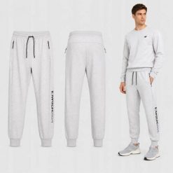 SPODNIE MĘSKIE DRESOWE 4F JOGGERY SPORTOWE 3XL M1442 SS26. Szare spodnie sportowe męskie 4f, z bawełny. Za 159.99 zł.