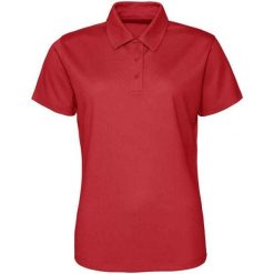 Damska Koszulka Polo. Czerwone bluzki damskie JUST COOL, bez wzorów, bez kołnierzyka, bez ramiączek. Za 65.99 zł.