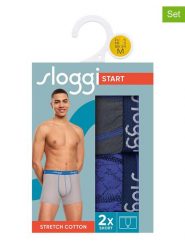 Sloggi Bokserki (2 pary) w kolorze niebieskim i szarym rozmiar: M. Niebieskie bokserki męskie Sloggi, bez wzorów. Za 52.17 zł.