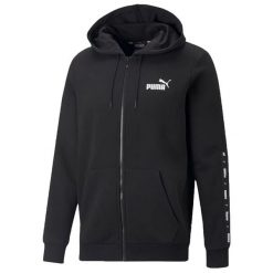 Męska Bluza Z Kapturem Essential+ Taped Full Zip. Czarne bluzy z kapturem męskie Puma, m. Za 305.99 zł.