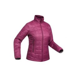 Kurtka trekkingowa Trek 100 damska. Fioletowe kurtki damskie FORCLAZ, xl, bez wzorów, z materiału, bez kaptura. Za 89.99 zł.