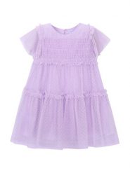 Mayoral Sukienka elegancka 3917 Fioletowy Regular Fit. Fioletowe sukienki dziewczęce Mayoral, bez wzorów, z syntetyku, eleganckie, bez ramiączek. Za 189.99 zł.