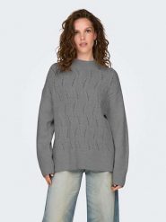 ONLY Sweter w kolorze szarym rozmiar: XL. Szare golfy damskie Only, xl, bez wzorów, ze splotem, bez ramiączek. Za 87.81 zł.